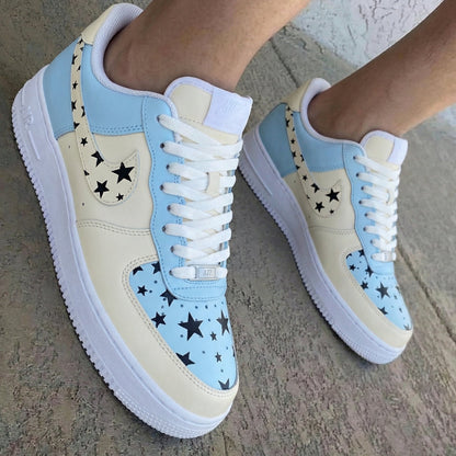 Star Pattern Baby Blue Custom Air Force 1