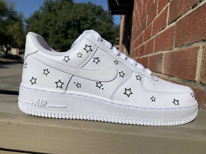 Star Pattern Black White Custom Air Force 1