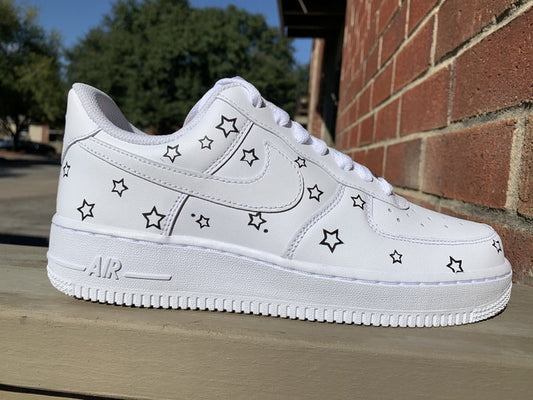 Star Pattern Black White Custom Air Force 1