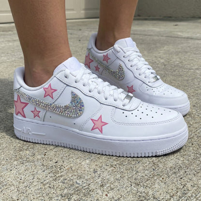 Star Rhinestone Pink Custom Air Force 1