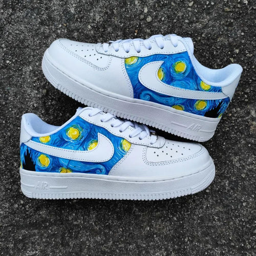 Starry Night Blue Yellow Custom Air Force 1