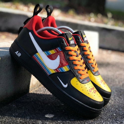 Striped Pattern Yellow Black Custom Air Force 1