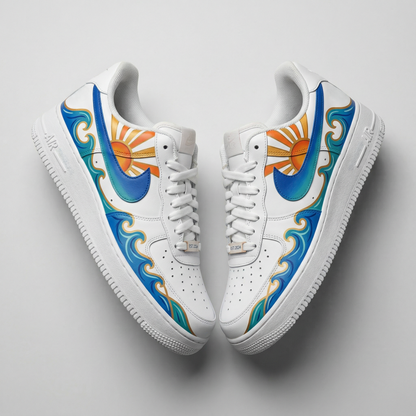 Sun Waves Orange Blue Custom Air Force 1