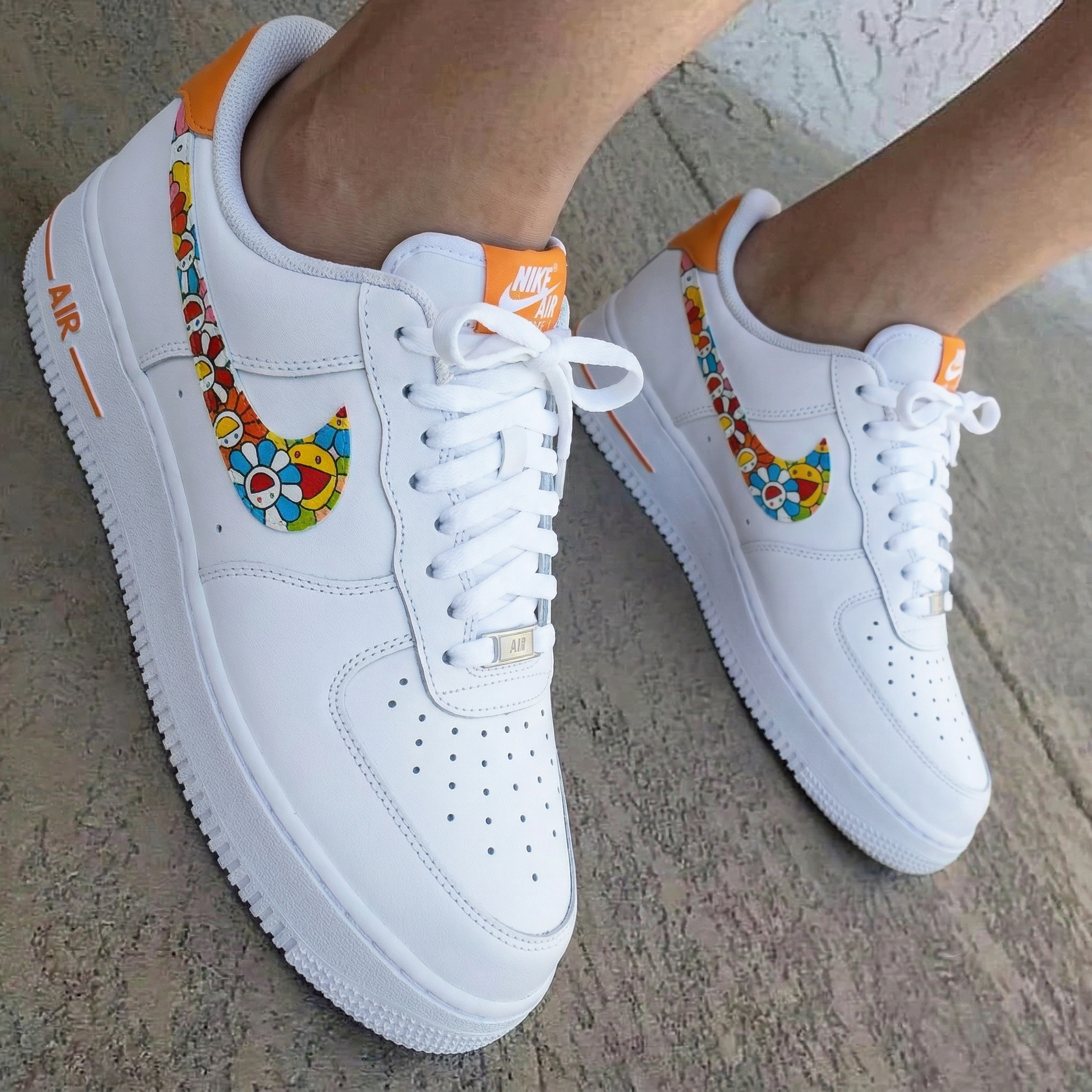 Sunflower Pattern Orange Custom Air Force 1