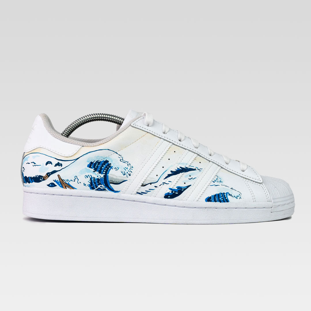 Graffiti Hand Drawing Wave Custom Adidas Samba