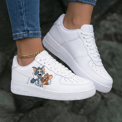 Tom And Jerry Gray Brown Custom Air Force 1