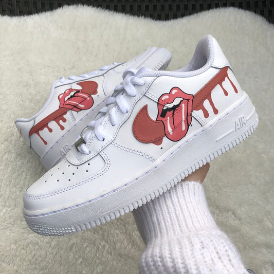 Tongue Pattern Red Custom Air Force 1