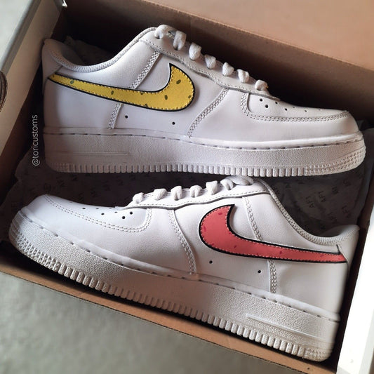 Two - Tone Swoosh White Custom Air Force 1