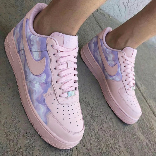 Watercolor Baby Pink Purple Custom Air Force 1