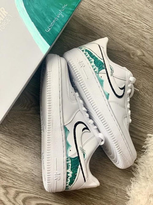 Wave Pattern Green Custom Air Force 1