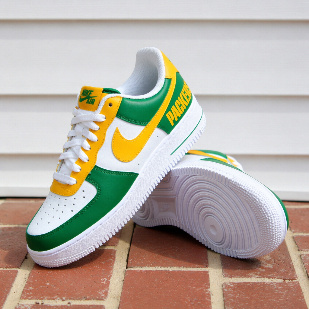 Hand Painted Green Bay Packers Custom Air Force 1 Sneakers