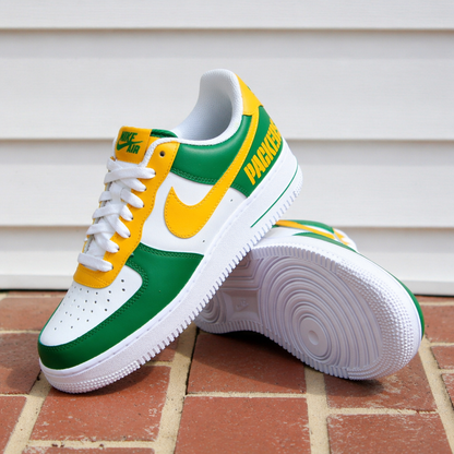 Hand Painted Green & Gold Packers Custom Air Force 1